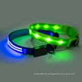 Einstellbares Wasser USB wiederaufladbares LED -Hundekragen